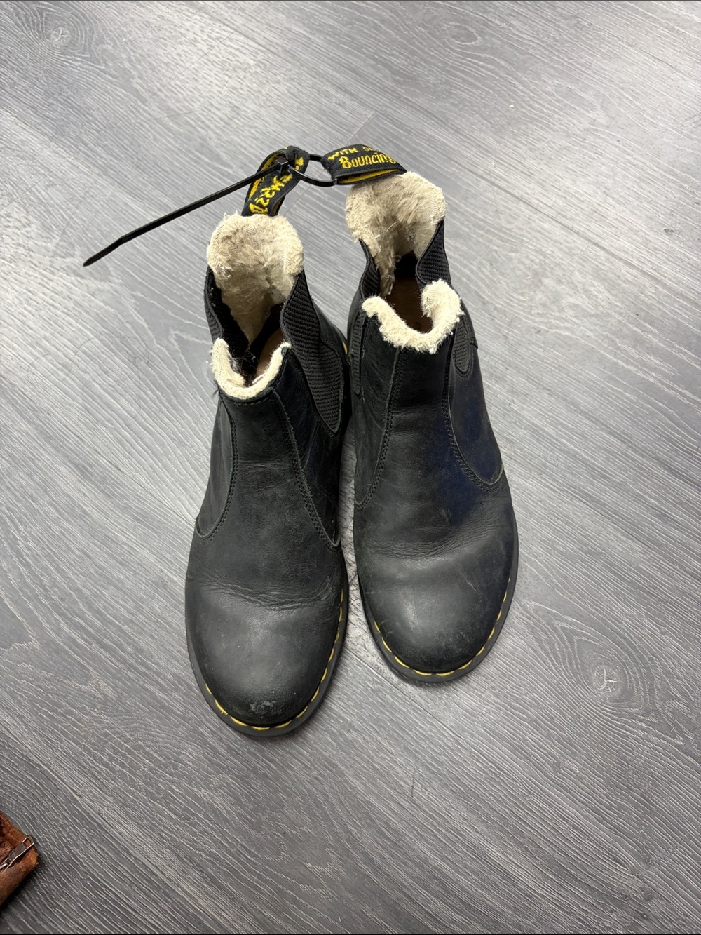 Dr. Martens Black Leather Fleece-Lined Chukka Boots